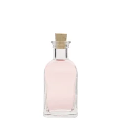 Bottiglia di vetro da 100 ml Apotheker Carré, quadrata, bocca: tappo di sughero