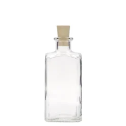 Bottiglia di vetro da 250 ml Apotheker Carré, quadrata, bocca: sughero