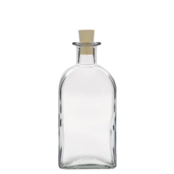 Bottiglia di vetro da 500 ml Apotheker Carré, quadrata, bocca: sughero