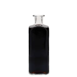 Bottiglia di vetro da 500 ml Apotheker Carré, quadrata, bocca: sughero