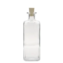 Bottiglia di vetro da 500 ml Apotheker Carré, quadrata, bocca: sughero