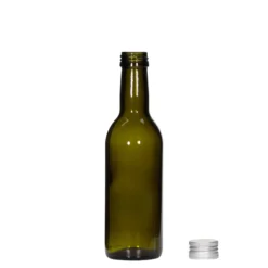 Bottiglia di vetro da 250 ml 'Bordeaux', verde antico, bocca: PP 28