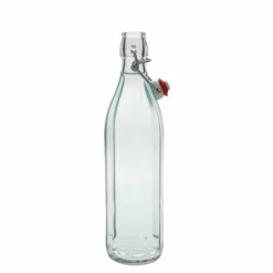 Bottiglia di vetro da 750 ml 'Bravo', a dieci lati, bocca: chiusura a leva