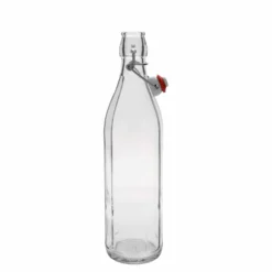 Bottiglia di vetro da 750 ml 'Bravo', a dieci lati, bocca: chiusura a leva