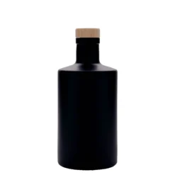Bottiglia di vetro da 500 ml 'Caroline', nera, bocca: sughero