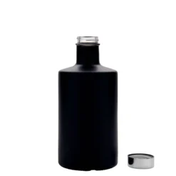 Bottiglia di vetro da 500 ml 'Caroline', nera, bocca: GPI 33