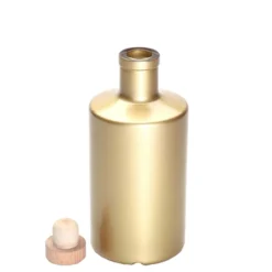 Bottiglia di vetro da 500 ml 'Caroline', oro, bocca: sughero