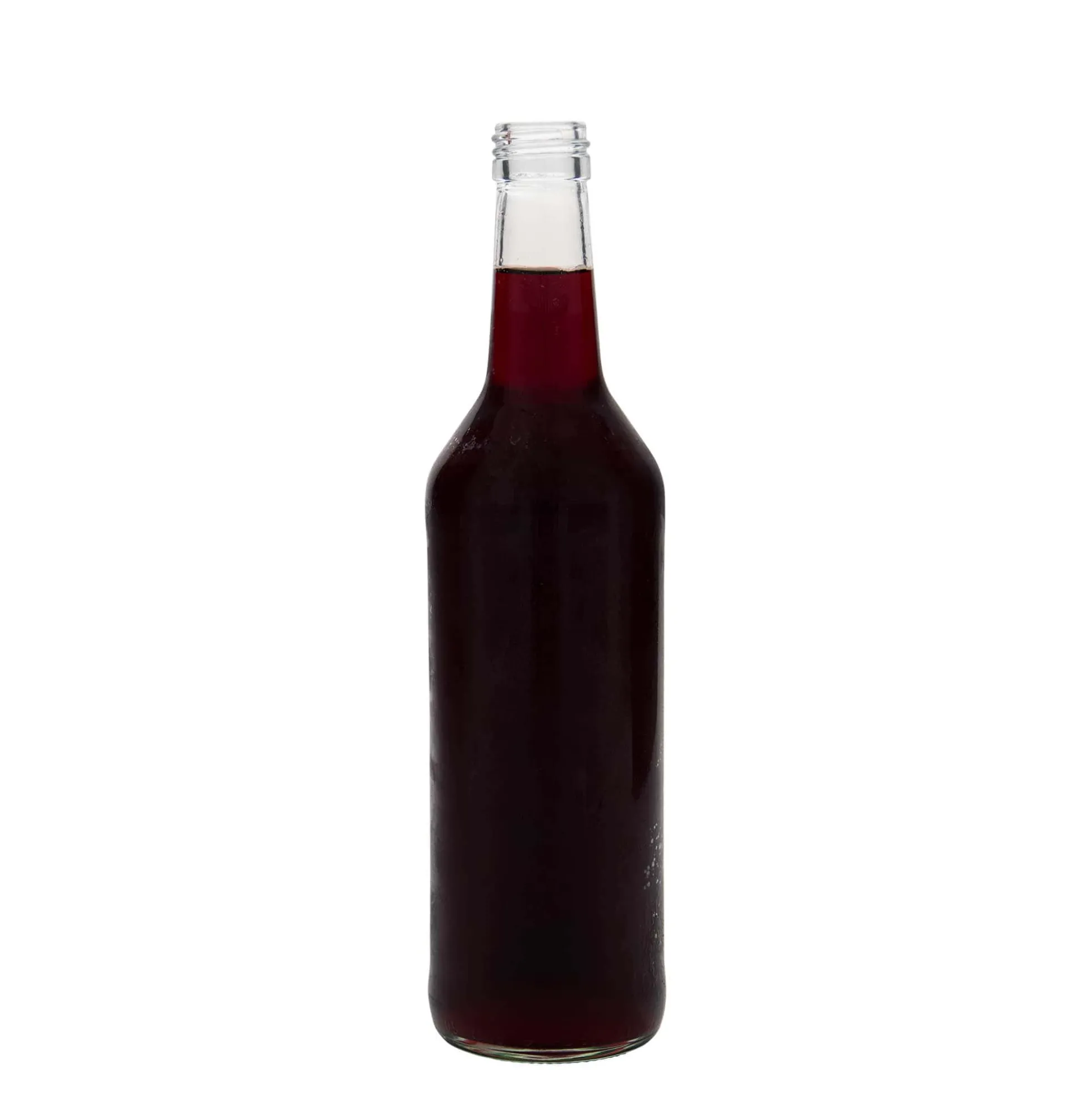 Bottiglia di vetro da 500 ml, collo dritto, bocca: PP 28