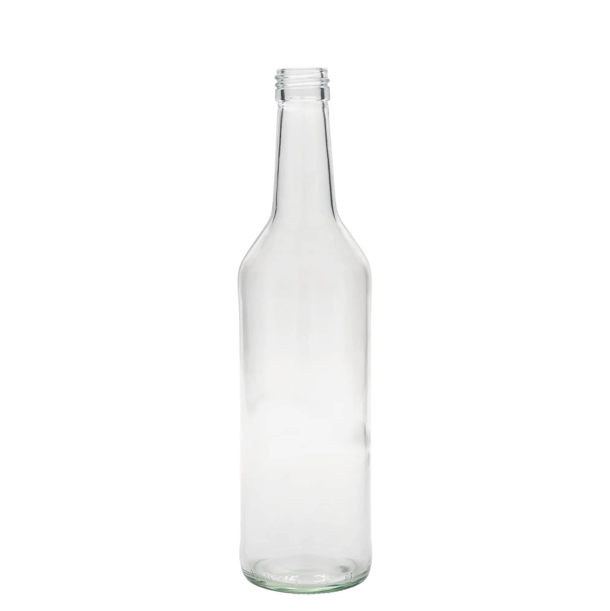 Bottiglia di vetro da 500 ml, collo dritto, bocca: PP 28