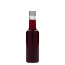 Bottiglia di vetro da 250 ml con collo dritto, bocca: PP 28