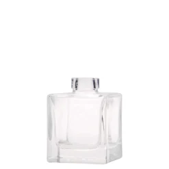 Bottiglia di vetro da 100 ml 'Cube', quadrata, bocca: sughero