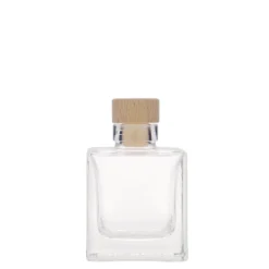 Bottiglia di vetro da 100 ml 'Cube', quadrata, bocca: sughero