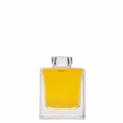 Bottiglia di vetro da 100 ml 'Cube', quadrata, bocca: sughero
