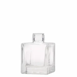 Bottiglia di vetro da 100 ml 'Cube', quadrata, bocca: PP 28