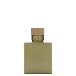 Bottiglia di vetro da 100 ml 'Cube', quadrata, oro, bocca: sughero