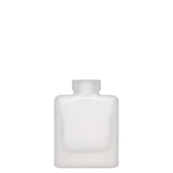 Bottiglia di vetro da 100 ml 'Cube', quadrata, ghiacciata, bocca: sughero