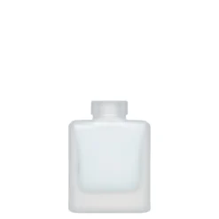 Bottiglia di vetro da 100 ml 'Cube', quadrata, ghiacciata, bocca: sughero