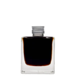 Bottiglia di vetro da 200 ml 'Cube', quadrata, bocca: PP 28