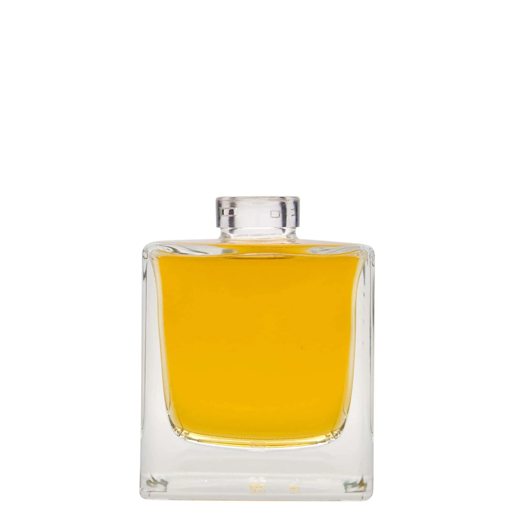 Bottiglia di vetro da 200 ml 'Cube', quadrata, bocca: sughero