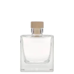 Bottiglia di vetro da 200 ml 'Cube', quadrata, bocca: sughero