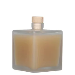 Bottiglia di vetro da 500 ml 'Cube', quadrata, ghiacciata, bocca: sughero