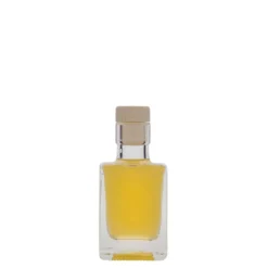 Bottiglia di vetro da 50 ml 'Cube', quadrata, bocca: sughero