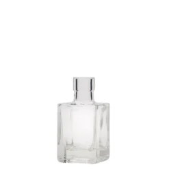 Bottiglia di vetro da 50 ml 'Cube', quadrata, bocca: sughero
