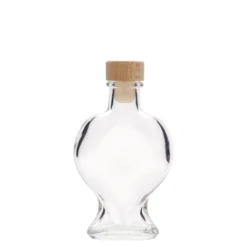 Bottiglia di vetro da 100 ml 'Cuore', bocca: sughero