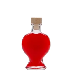 Bottiglia di vetro da 100 ml 'Cuore', bocca: sughero