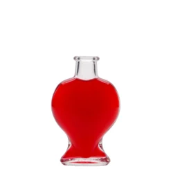 Bottiglia di vetro da 100 ml 'Cuore', bocca: sughero