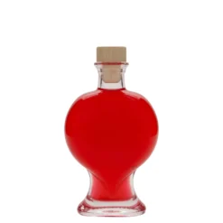 Bottiglia di vetro da 200 ml 'Cuore', bocca: tappo di sughero