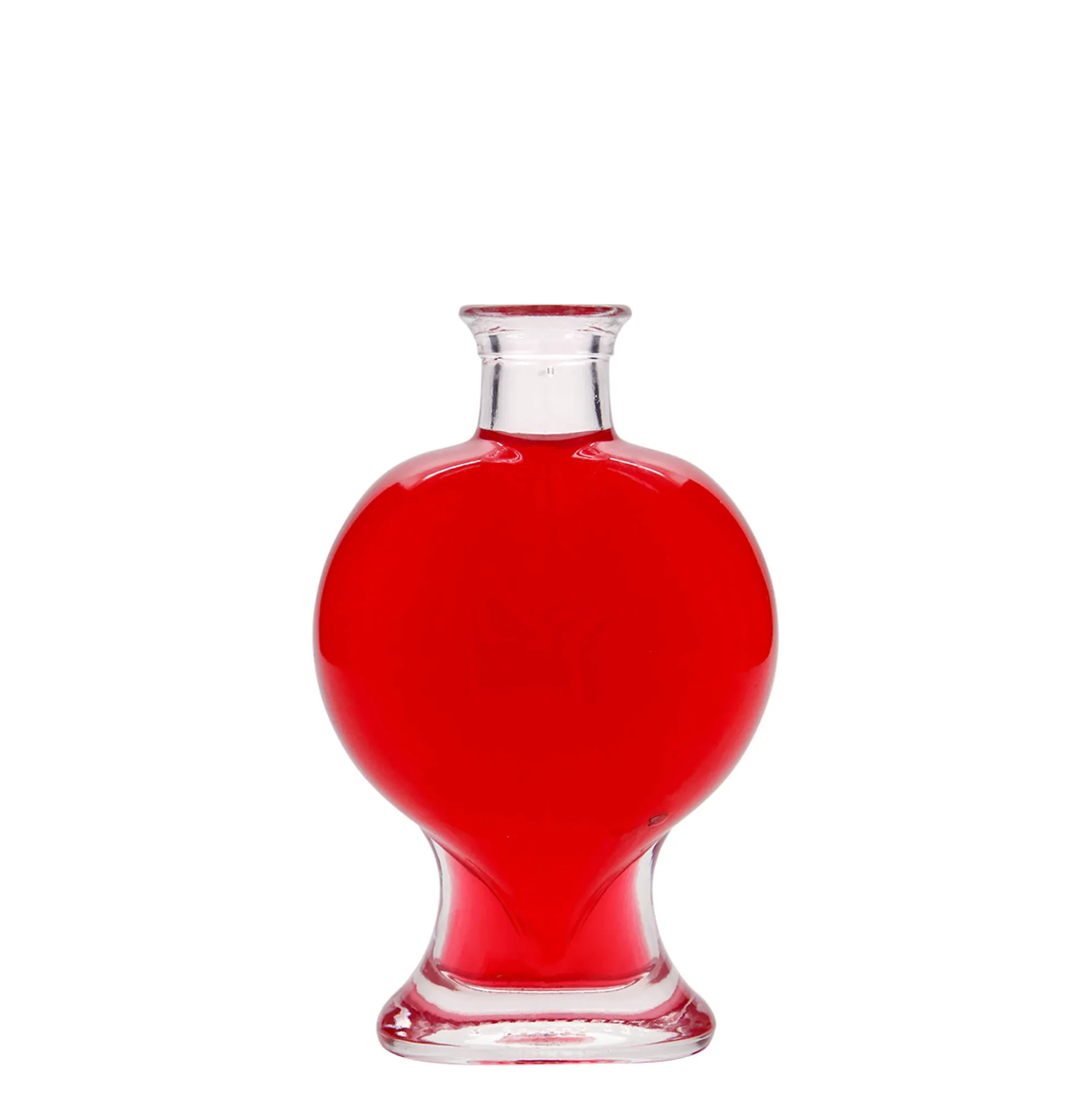 Bottiglia di vetro da 200 ml 'Cuore', bocca: tappo di sughero