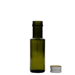 Bottiglia di vetro da 100 ml 'Dorica', verde antico, bocca: PP 31,5