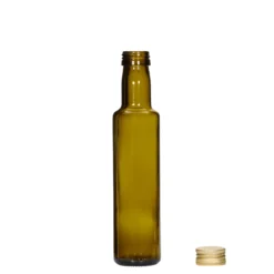 Bottiglia di vetro da 250 ml 'Dorica', verde antico, bocca: PP 31,5