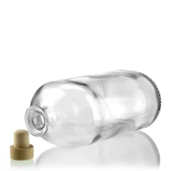 Bottiglia di vetro da 1.000 ml 'Dundee', ovale, bocca: tappo di sughero