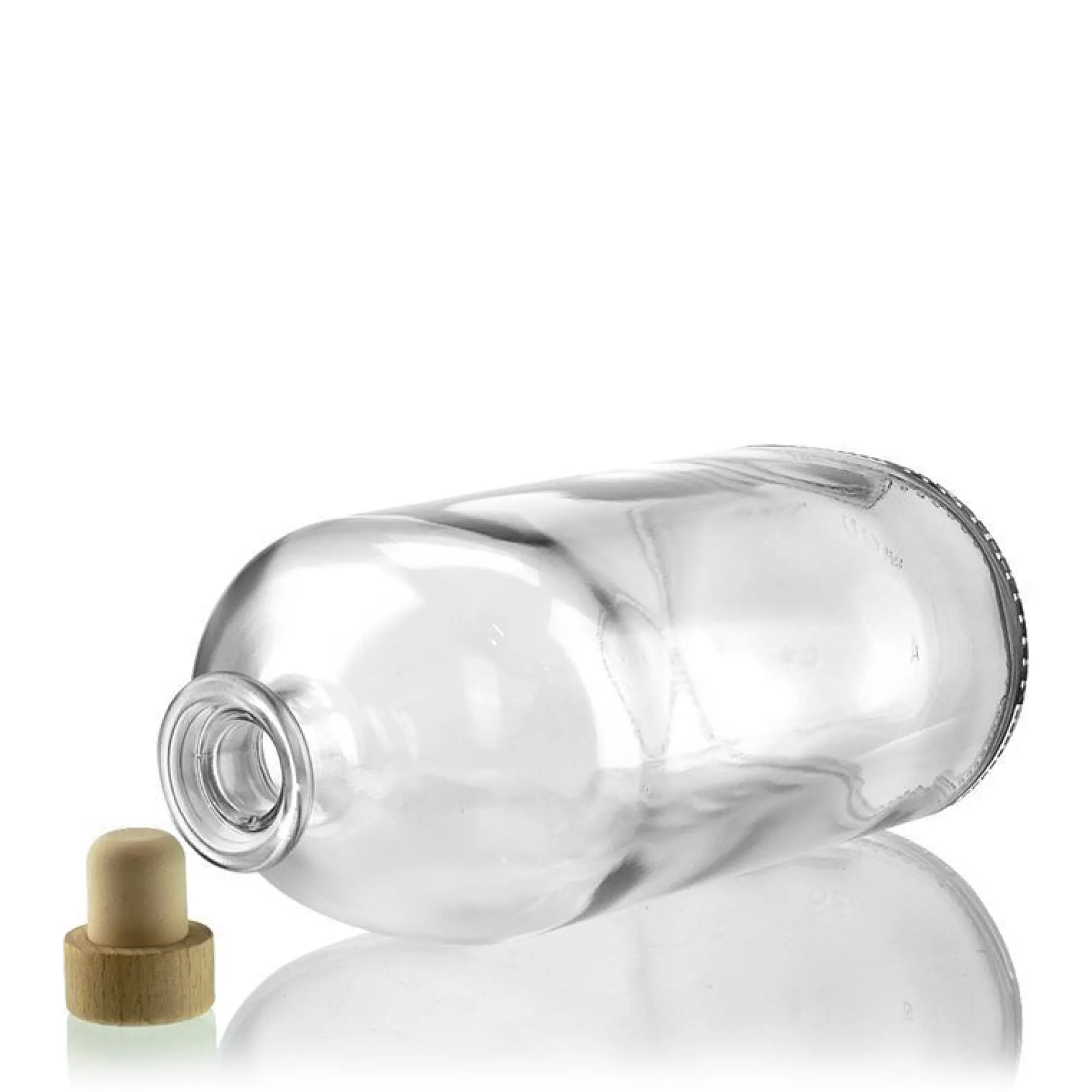 Bottiglia di vetro da 1.000 ml 'Dundee', ovale, bocca: tappo di sughero