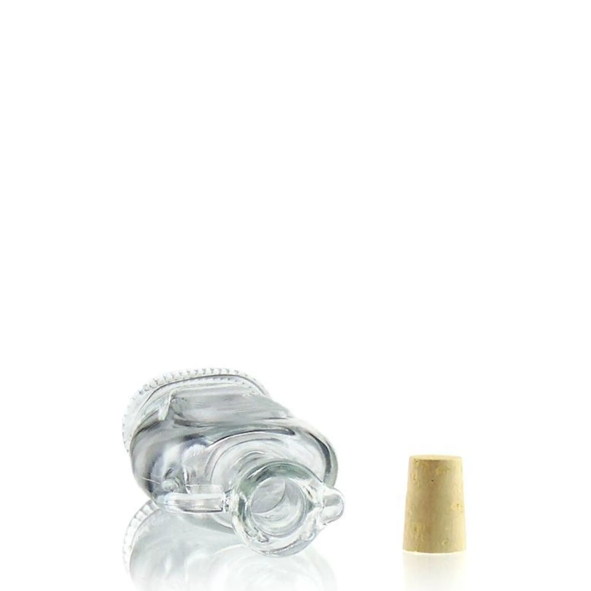 Bottiglia di vetro da 250 ml 'Eleganta', ovale, bocca: tappo di sughero