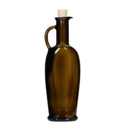 Bottiglia di vetro da 250 ml 'Eleganta', ovale, verde antico, bocca: sughero