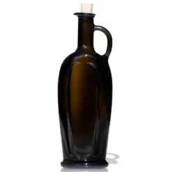 Bottiglia di vetro da 500 ml 'Eleganta', ovale, verde antico, bocca: sughero