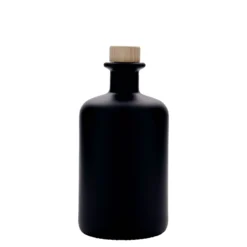 Bottiglia di vetro da 500 ml, farmacia, nera, bocca: sughero