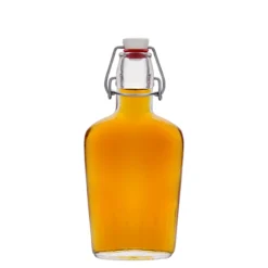 Bottiglia di vetro da 250 ml 'Fiaschetta', ovale, bocca: chiusura a leva