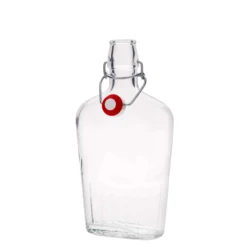 Bottiglia di vetro da 500 ml 'Fiaschetta', ovale, bocca: chiusura a leva