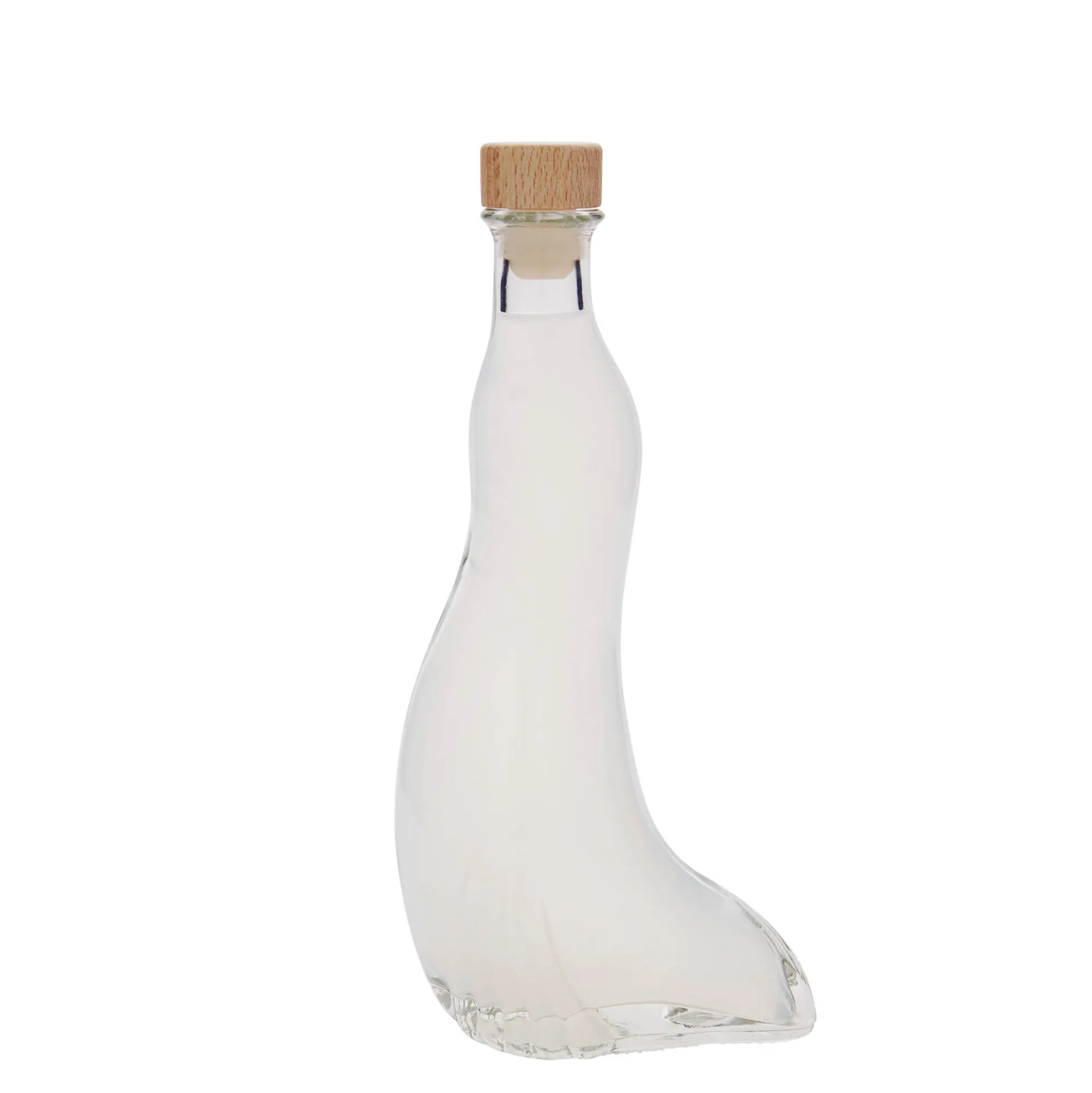 Bottiglia di vetro da 200 ml 'Foca', bocca: sughero