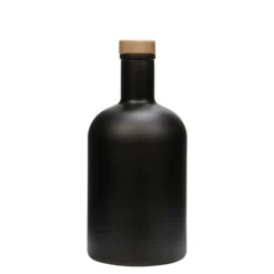 Bottiglia di vetro da 700 ml 'Gerardino', nera, bocca: tappo di sughero