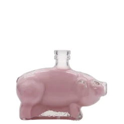 Bottiglia di vetro da 200 ml 'Maialino portafortuna', bocca: sughero