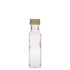 Bottiglia di vetro da 100 ml 'Marasca', quadrata, bocca: PP 31,5
