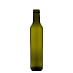 Bottiglia di vetro da 500 ml 'Marasca', quadrata, verde antico, bocca: PP 31,5