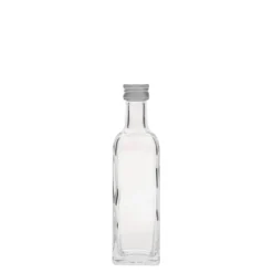 Bottiglia di vetro da 60 ml 'Marasca', quadrata, bocca: PP 18