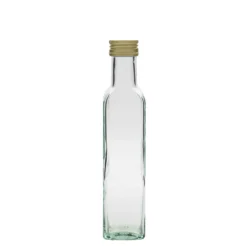Bottiglia di vetro da 250 ml 'Marasca', quadrata, bocca: PP 31,5