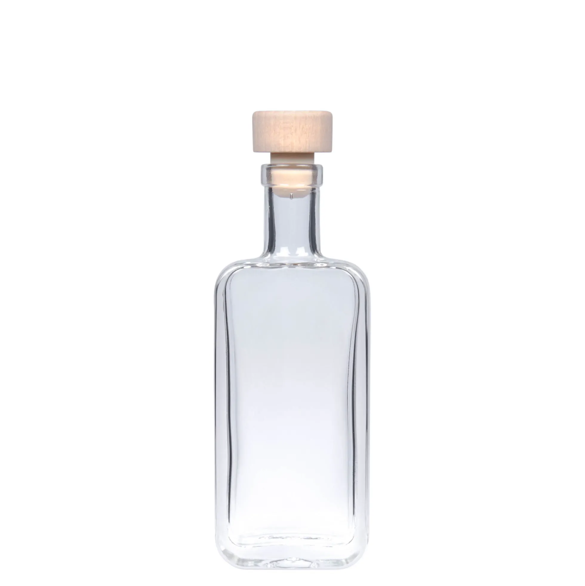 Bottiglia di vetro da 100 ml 'Nice', rettangolare, bocca: sughero